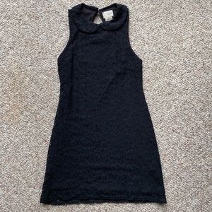 Black floral lace shift dress